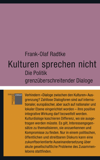 Cover Frank-Olaf Radtke, Kulturen sprechen nicht