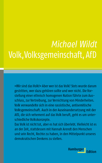 Cover Michael Wildt, Volk, Volksgemeinschaft, AfD